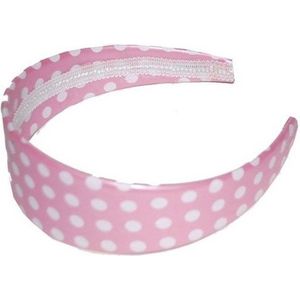 Diadeem/haarband met stippen roze