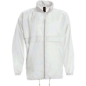 Sirocco - Windjas - Wit - Regenjas voor Kinderen - Met Ritssluiting en Capuchon