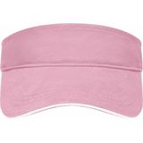Zonneklep uni kleuren Roze/wit