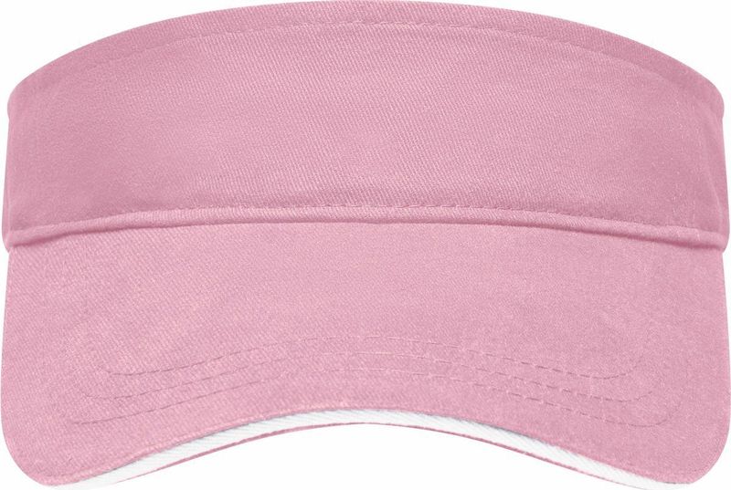 Zonneklep uni kleuren Roze/wit