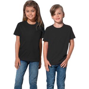 Zwarte kinder t-shirts 100 katoen - Kinderkleding basics 110 116