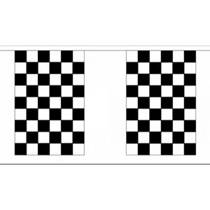 Luxe finish vlaggenlijn 9 meter - Race thema feestartikelen - Race vlaggen - Formule 1 vlag