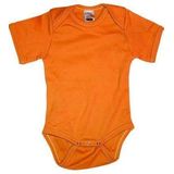 Logostar - Rompertje - Oranje - Korte Mouwtjes - 100% Katoen - Kraamcadeau