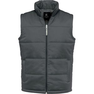 B&C - Gewatteerde Bodywarmer - Donkergrijs - Nylon - Met Opstaande Kraag