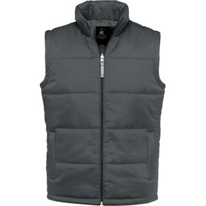 B&C - Gewatteerde Bodywarmer - Donkergrijs - Nylon - Met Opstaande Kraag