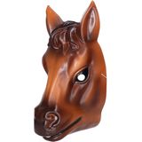 Plastic paarden verkleed dierenmasker - bruin - voor volwassenen - kunststof