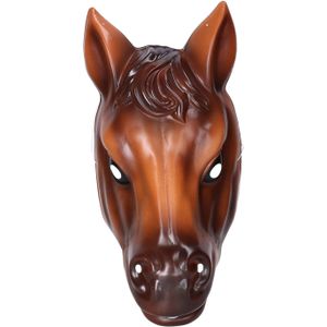Plastic paarden verkleed dierenmasker - bruin - voor volwassenen