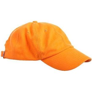 Oranje baseballcap - 6 panels pet - 100% katoen met klip sluiting - volwassenen