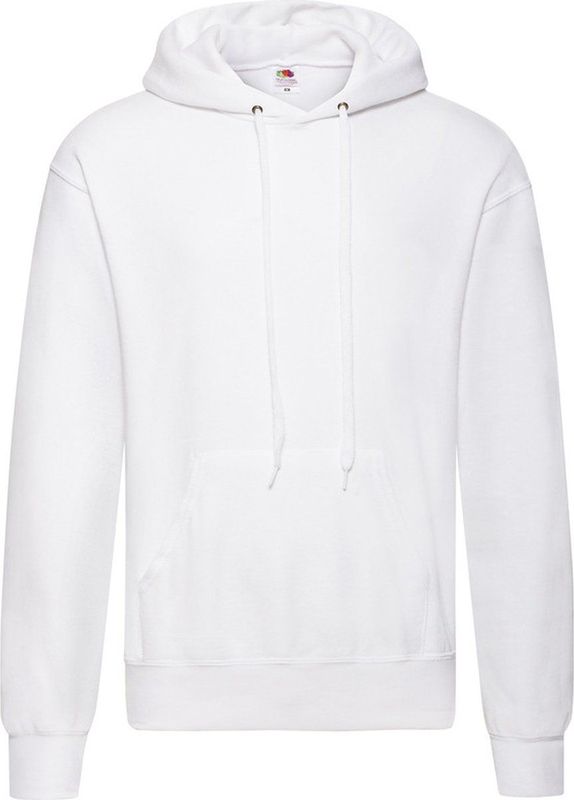 Fruit Of The Loom - Sweatshirt - Wit - Katoen - Gevoerde Capuchon