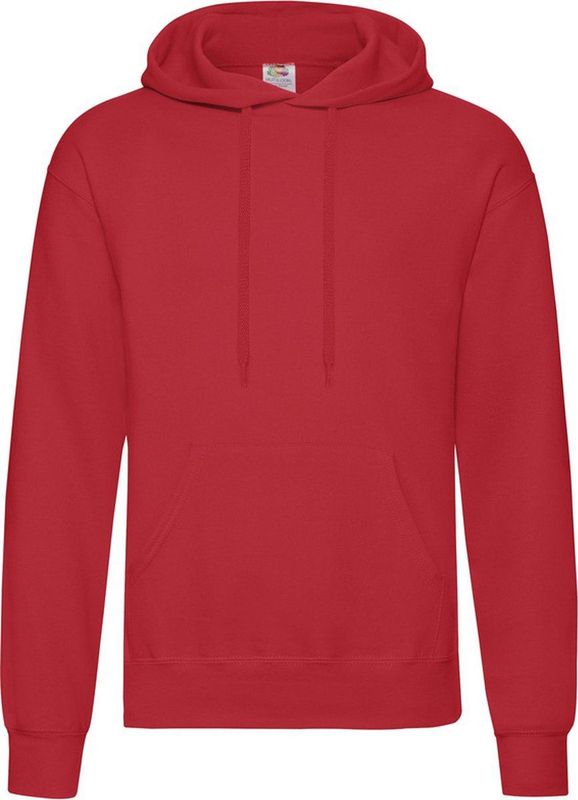 Fruit of the Loom Capuchon Sweater - Rood - Voor Volwassenen