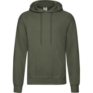 Fruit of the Loom - Classic Hooded Sweat - Donkergroen - Katoen