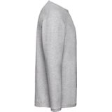 Fruit of the Loom - T-shirt Lange Mouwen - Heren - Grijs - Katoen - Regular Fit - Ronde Hals