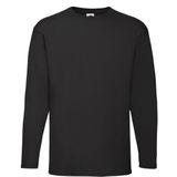 Fruit of the Loom - T-shirt Lange Mouwen - Heren - Zwart - Katoen - Regular Fit