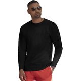 Fruit of the Loom - T-shirt Lange Mouwen - Heren - Zwart - Katoen - Regular Fit