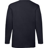 Fruit of the Loom t-shirt lange mouwen - heren - donkerblauw - katoen - regular fit - ronde hals