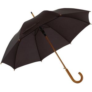 Zwarte paraplu met houten handvat 103 cm  - Paraplu - Regen