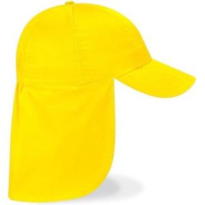 Kinderpet met nek bescherming  geel