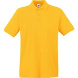 Fruit of the Loom poloshirt premium - geel - heren - katoen - 180 grams
