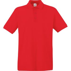 Fruit of the Loom poloshirt premium - rood - heren - katoen - 180 grams