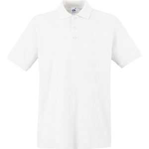 Fruit of the Loom poloshirt premium - wit - heren - katoen - 180 grams