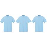 Fruit of the Loom poloshirt premium - lichtblauw - heren - katoen - 180 grams