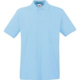 Fruit of the Loom poloshirt premium - lichtblauw - heren - katoen - 180 grams