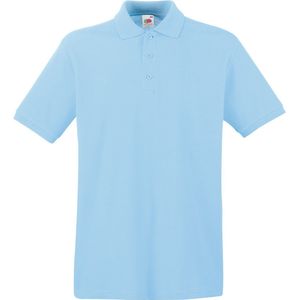 Fruit of the Loom poloshirt premium - lichtblauw - heren - katoen - 180 grams