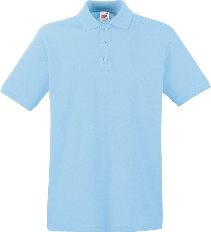 Fruit of the Loom poloshirt premium - lichtblauw - heren - katoen - 180 grams