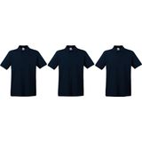 Fruit of the Loom poloshirt premium - donkerblauw - heren - katoen - 180 grams