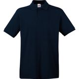 Fruit of the Loom poloshirt premium - donkerblauw - heren - katoen - 180 grams