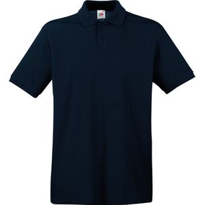 Fruit of the Loom poloshirt premium - donkerblauw - heren - katoen - 180 grams
