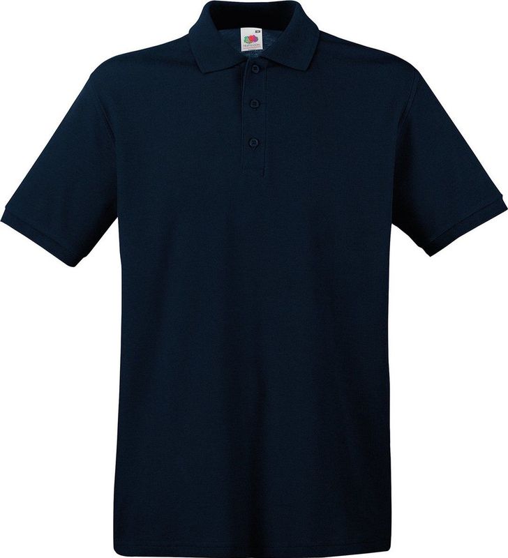 Fruit of the Loom poloshirt premium - donkerblauw - heren - katoen - 180 grams
