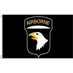 Leger Militairen versiering thema vlag - 101st Airborne Division vlag - 150 x 90 cm - Vlaggen