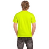 Neon fluor geel T-shirt - Reflecterend - voor heren - Katoen polyester - Opvallend - Normal fit