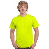 Neon fluor geel T-shirt - Reflecterend - voor heren - Katoen polyester - Opvallend - Normal fit