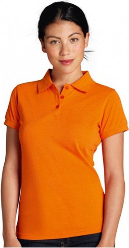 Lemon & Soda - Poloshirt - Oranje - Katoen - Licht Getailleerd