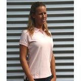 Lemon Soda Dames basic poloshirt - lichtroze - korte mouw - getailleerd - katoen