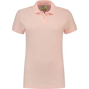 Lemon Soda Dames basic poloshirt - lichtroze - korte mouw - getailleerd - katoen