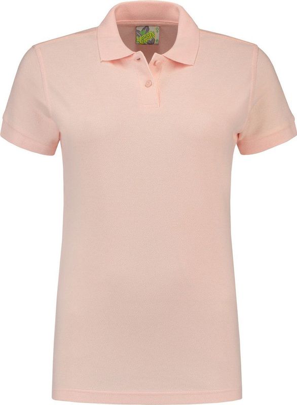 Lemon Soda Dames basic poloshirt - lichtroze - korte mouw - getailleerd - katoen
