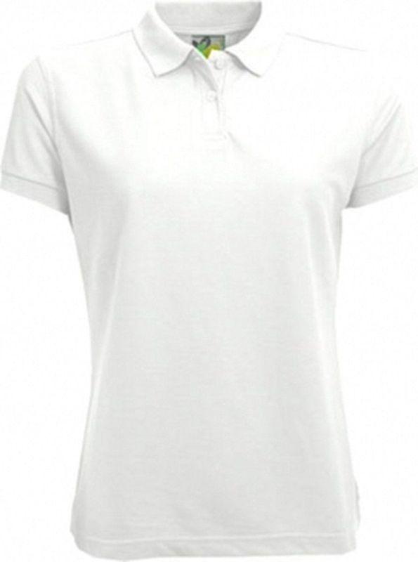 Lemon Soda Dames basic poloshirt - wit - korte mouw - getailleerd - katoen