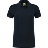 Lemon Soda Dames basic poloshirt - donkerblauw - korte mouw - getailleerd - katoen