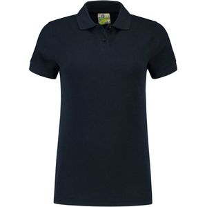 Lemon Soda Dames basic poloshirt - donkerblauw - korte mouw - getailleerd - katoen
