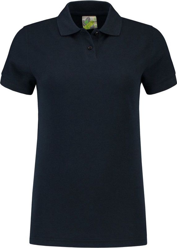 Lemon Soda Dames basic poloshirt - donkerblauw - korte mouw - getailleerd - katoen