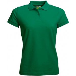 Lemon Soda Dames basic poloshirt - grasgroen - korte mouw - getailleerd - katoen