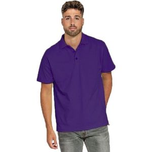 Lemon Soda Heren basic poloshirt - paars - korte mouw - katoen - 220 gram