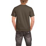 Gildan - T-shirt - Olijfgroen - Katoen - Korte Mouwen