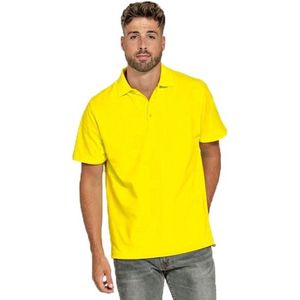 Lemon Soda Heren basic poloshirt - geel - korte mouw - katoen - 220 gram