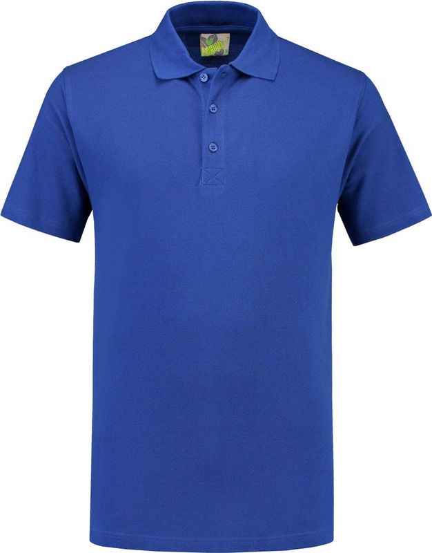 Lemon Soda Heren basic poloshirt - blauw - korte mouw - katoen - 220 gram