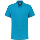 Lemon Soda Heren basic poloshirt - turquoise blauw - korte mouw - katoen - 220 gram