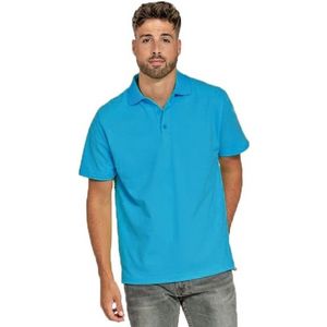 Lemon Soda Heren basic poloshirt - turquoise blauw - korte mouw - katoen - 220 gram